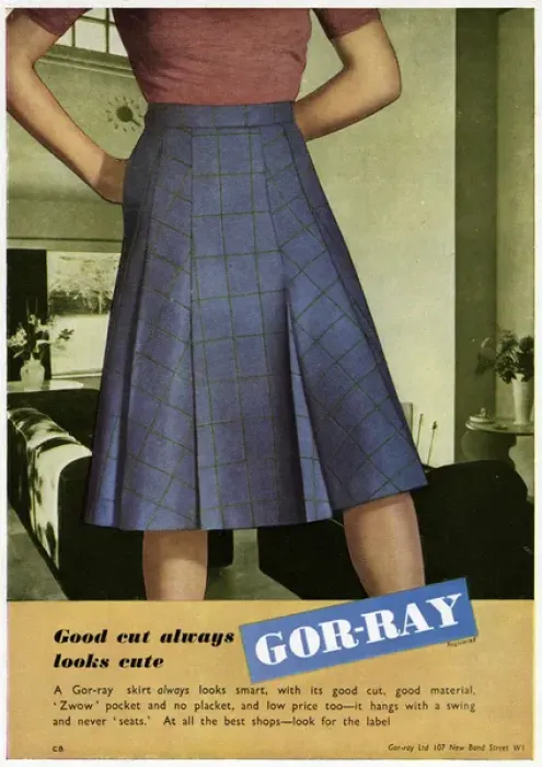 Framed Print : Advert for Gor-ray Koneray pocket skirts 1946 Framed Print : Advert for Gor-ray Koneray pocket skirts 1946