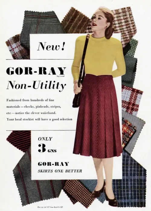 Framed Print : Advert for Gor-ray Koneray skirts 1948 Framed Print : Advert for Gor-ray Koneray skirts 1948