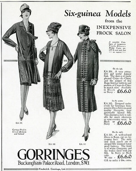 Advert for Gorringes womens frocks 1927