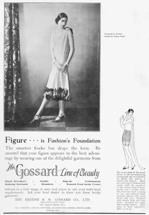 Framed Print : Advert for Gossard under garments, London, 1925 Framed Print : Advert for Gossard under garments, London, 1925
