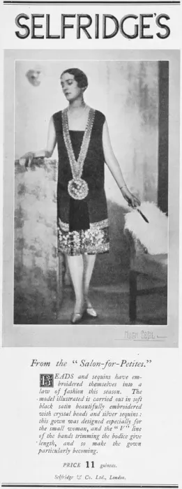 Framed Print : Advert for a gown from Selfridge s, London, 1926 Framed Print : Advert for a gown from Selfridge s, London, 1926