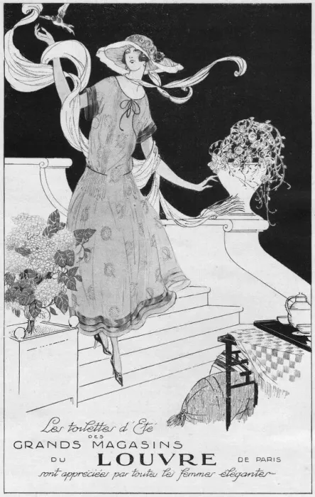 Framed Print : Advert for Grands Magazines du Louvre, 1922, Paris Framed Print : Advert for Grands Magazines du Louvre, 1922, Paris