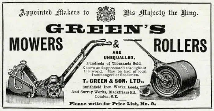 Framed Print : Advert for Greens mowers and rollers 1902 Framed Print : Advert for Greens mowers and rollers 1902
