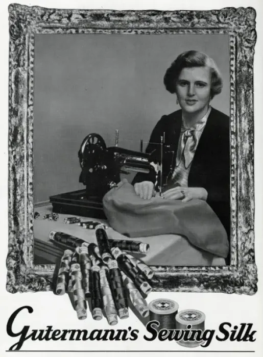 Framed Print : Advert for Gutermann Sewing silk threads 1935 Framed Print : Advert for Gutermann Sewing silk threads 1935