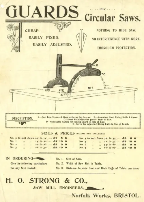 Framed Print : Advertisement, H O Strong, Guards for Circular Saws Framed Print : Advertisement, H O Strong, Guards for Circular Saws