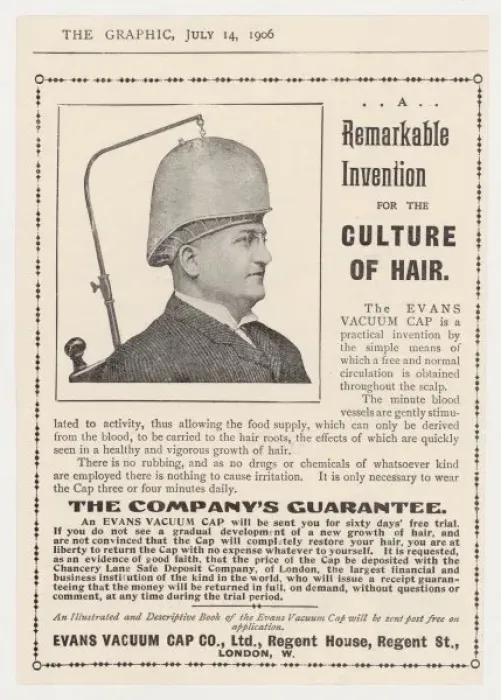 Framed Print : Advert / Hair Growth Cap Framed Print : Advert / Hair Growth Cap