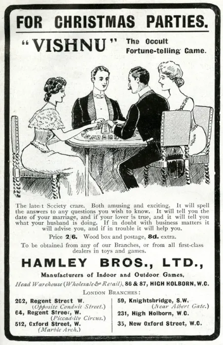 Framed Print : Advert for Hamley Bros fortune-telling game 1905 Framed Print : Advert for Hamley Bros fortune-telling game 1905