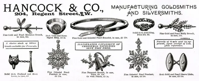 Framed Print : Advert for Hancock & Co. novelty jewellery 1890 Advert for Hancock & Co Framed Print : Advert for Hancock & Co. novelty jewellery 1890 Advert for Hancock & Co