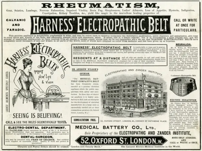 Framed Print : Advert for Harness Electropathic Belt 1892 Framed Print : Advert for Harness Electropathic Belt 1892