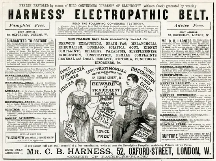 Framed Print : Advert for Harness Electropathic Corset Belts 1886 Framed Print : Advert for Harness Electropathic Corset Belts 1886
