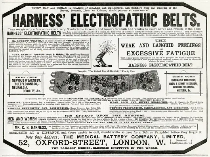 Framed Print : Advert for Harness Electropathic Corset Belts 1889 Framed Print : Advert for Harness Electropathic Corset Belts 1889