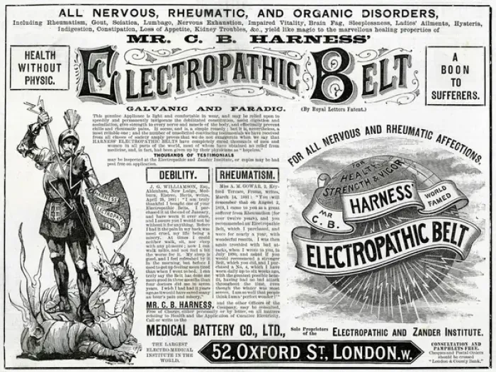 Framed Print : Advert for Harness Electropathic corset belts 1892 Framed Print : Advert for Harness Electropathic corset belts 1892