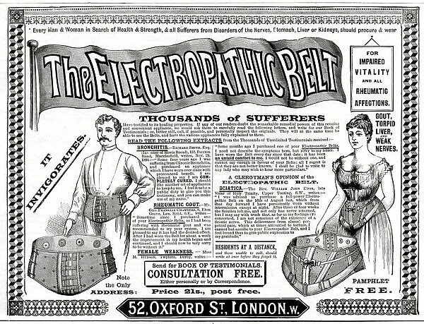 Advert for Harness Electropathic Corset Belts 1895