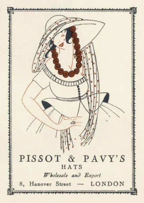 Framed Print : Advert / Hats / Pissot 1920 Framed Print : Advert / Hats / Pissot 1920