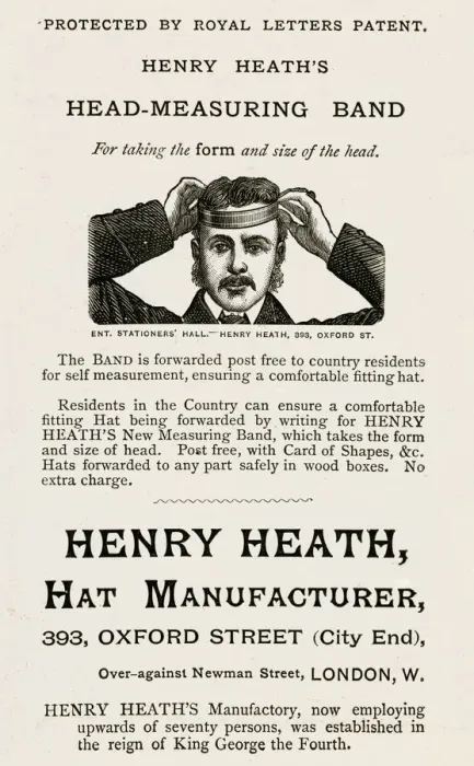 Framed Print : Advert for head measuring band for hats 1880 Framed Print : Advert for head measuring band for hats 1880
