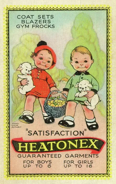 Framed Print : Advert, Heatonex garments, drawn by Mabel Lucie Attwell Framed Print : Advert, Heatonex garments, drawn by Mabel Lucie Attwell