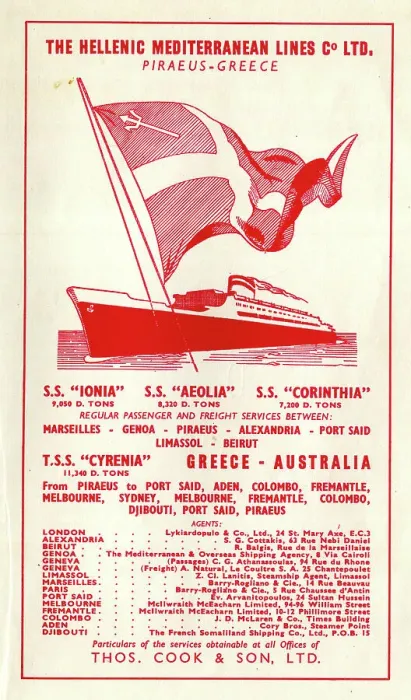 Framed Print : Advert, The Hellenic Mediterranean Lines, Greece Framed Print : Advert, The Hellenic Mediterranean Lines, Greece