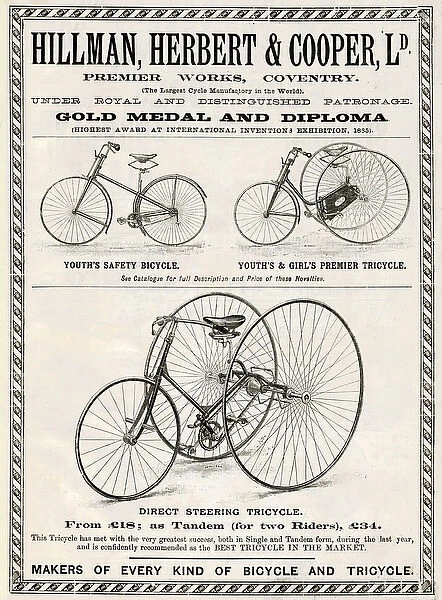 Advert for Hillman, Herbert & Cooper Ld 1888