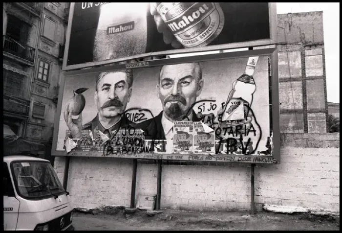 Framed Print : Advertising hoarding with grafitti, Valencia, Spain Framed Print : Advertising hoarding with grafitti, Valencia, Spain