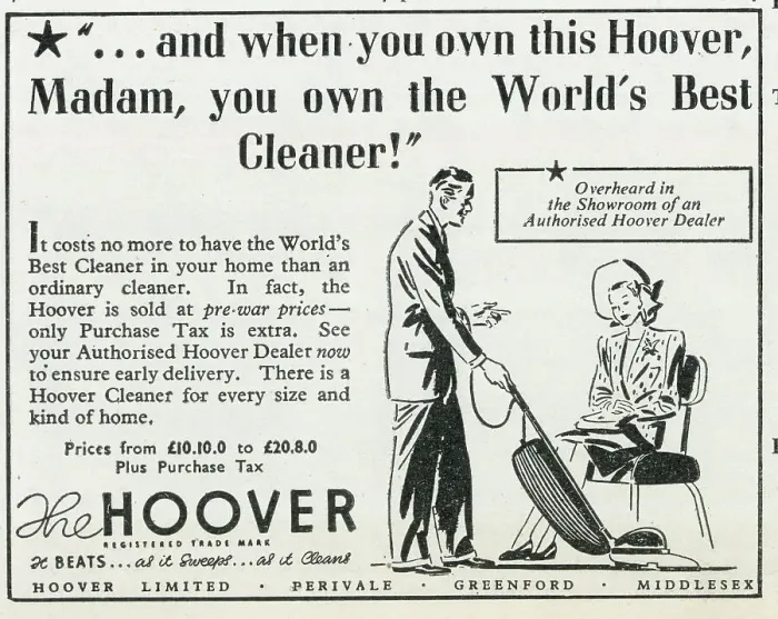 Framed Print : Advert for Hoover, World's Best Vacuum Cleaner Framed Print : Advert for Hoover, World's Best Vacuum Cleaner