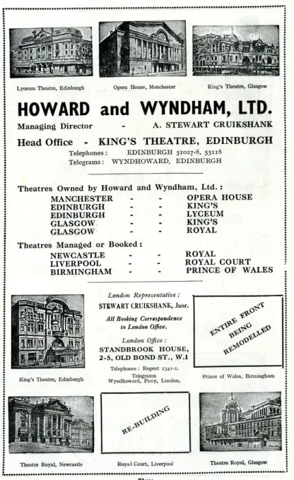 Framed Print : Advert, Howard and Wyndham Ltd, Theatres Framed Print : Advert, Howard and Wyndham Ltd, Theatres