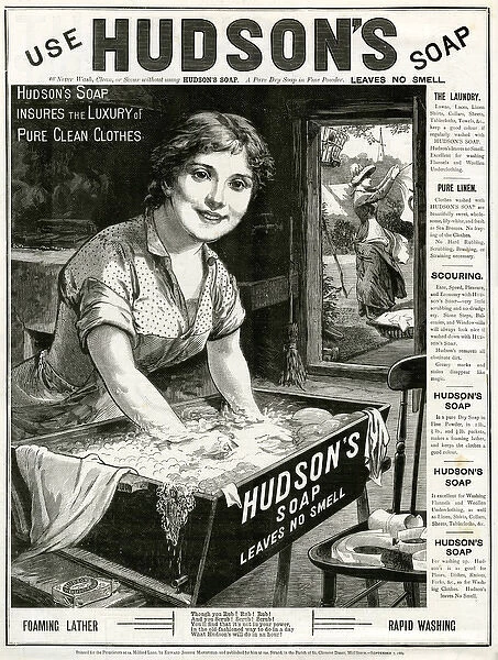 Advert for Hudsons Soap 1885