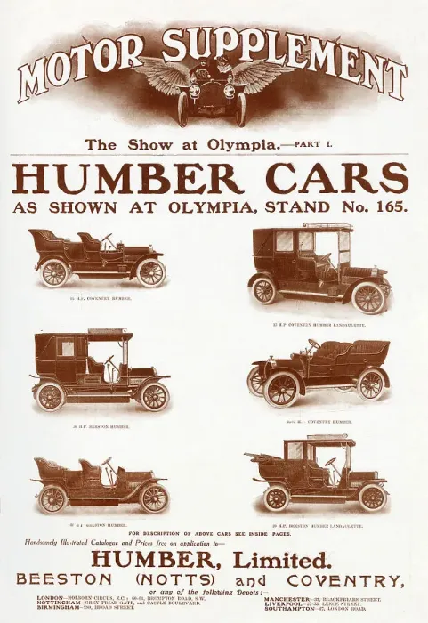 Framed Print : Advert for Humber Cars 1907 Framed Print : Advert for Humber Cars 1907