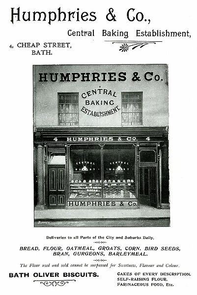 Advert for Humphries & Co. Bakers, Cheap Street, Bath