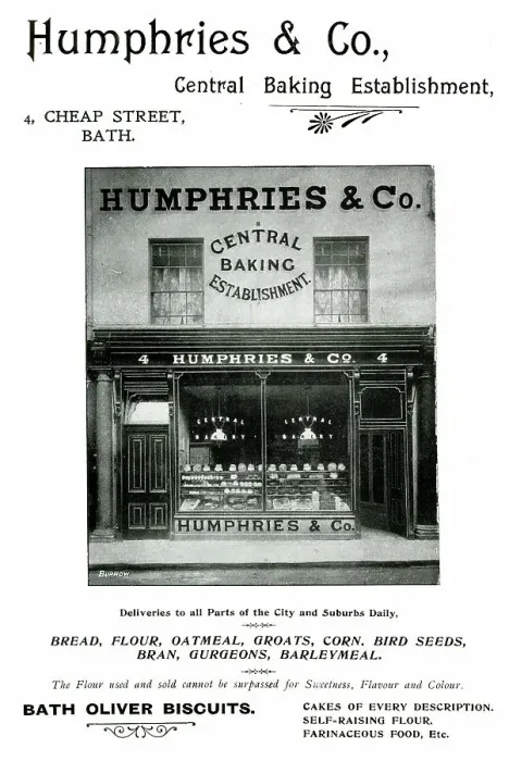 Framed Print : Advert for Humphries & Co. Bakers, Cheap Street, Bath Framed Print : Advert for Humphries & Co. Bakers, Cheap Street, Bath