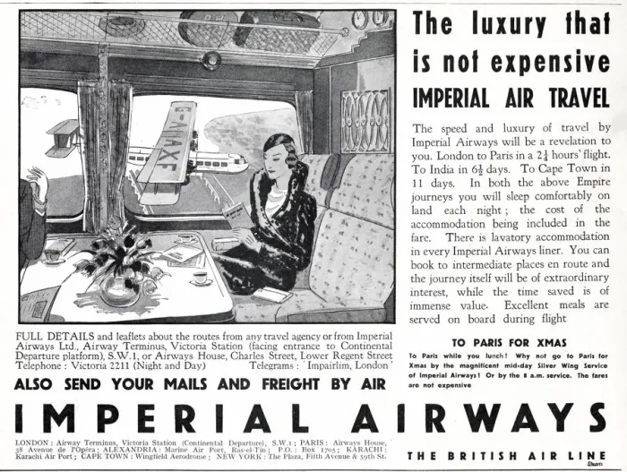 Framed Print : Advert for Imperial Airways to Paris 1932 Framed Print : Advert for Imperial Airways to Paris 1932