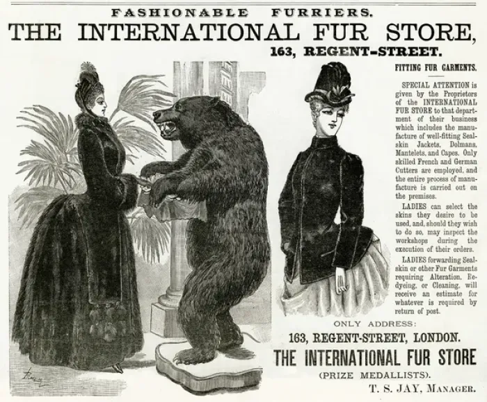 Framed Print : Advert for International Fur Store 1886 Framed Print : Advert for International Fur Store 1886