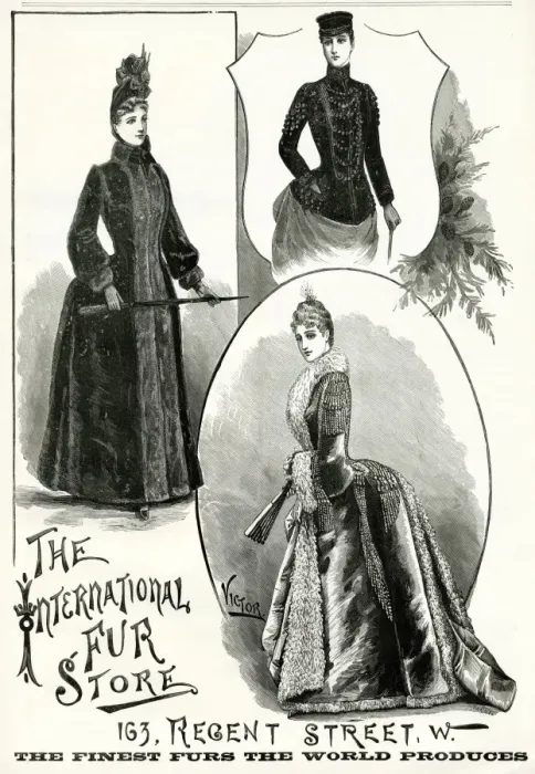 Framed Print : Advert for International Fur Store 1888