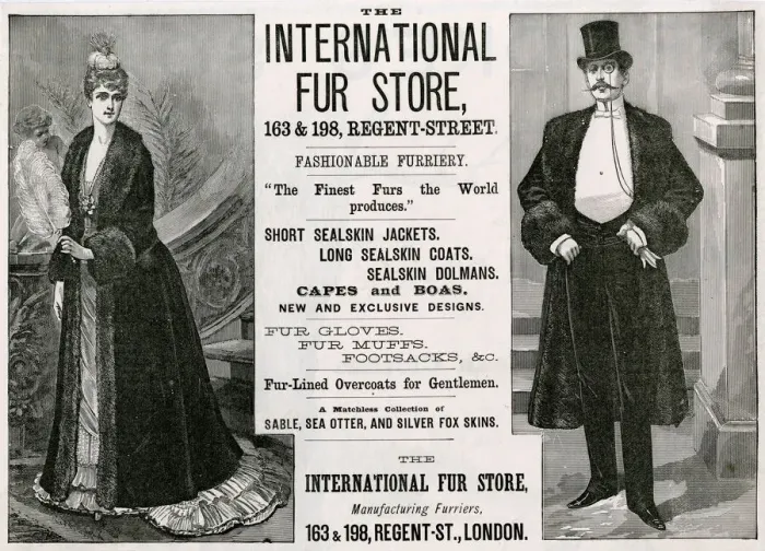 Framed Print : Advert for International Fur Store 1889 Framed Print : Advert for International Fur Store 1889