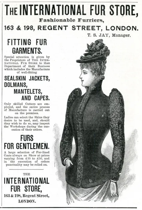 Framed Print : Advert for International Fur Store 1890 Framed Print : Advert for International Fur Store 1890