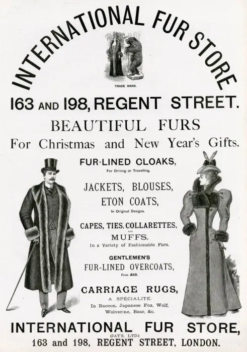 Framed Print : Advert for International Fur Store 1897 Framed Print : Advert for International Fur Store 1897
