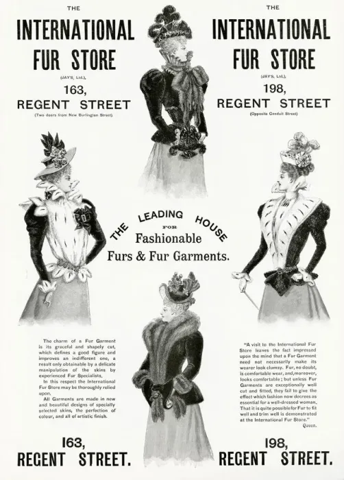 Framed Print : Advert for International Fur Store 1897 Framed Print : Advert for International Fur Store 1897