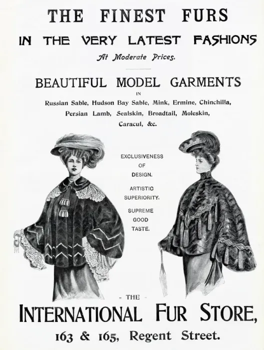 Framed Print : Advert for International Fur Store 1903