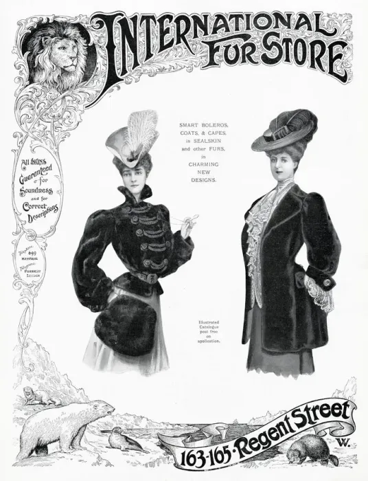 Framed Print : Advert for International Fur Store 1905 Framed Print : Advert for International Fur Store 1905