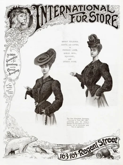Framed Print : Advert for International Fur Store 1905 Framed Print : Advert for International Fur Store 1905