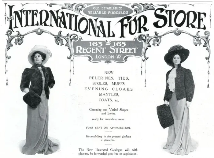 Framed Print : Advert for International Fur Store 1908 Framed Print : Advert for International Fur Store 1908