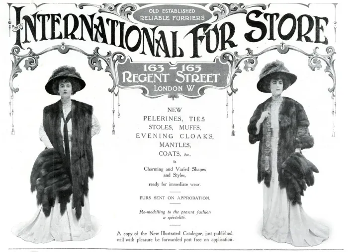 Framed Print : Advert for International Fur Store 1908 Framed Print : Advert for International Fur Store 1908