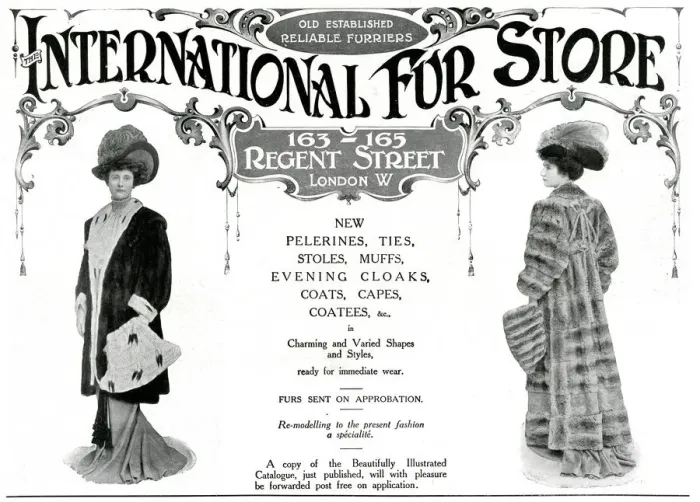 Framed Print : Advert for International Fur Store 1908