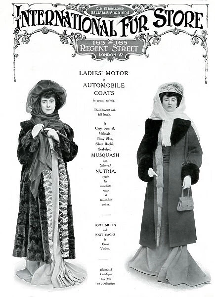 Advert for International Fur Store 1908