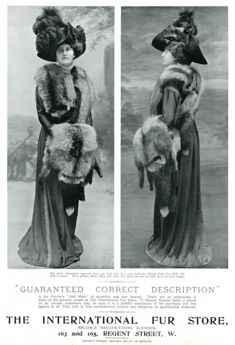 Framed Print : Advert for International Fur Store 1909 Framed Print : Advert for International Fur Store 1909