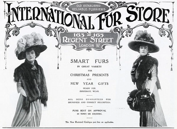 Advert for International Fur Store 1909