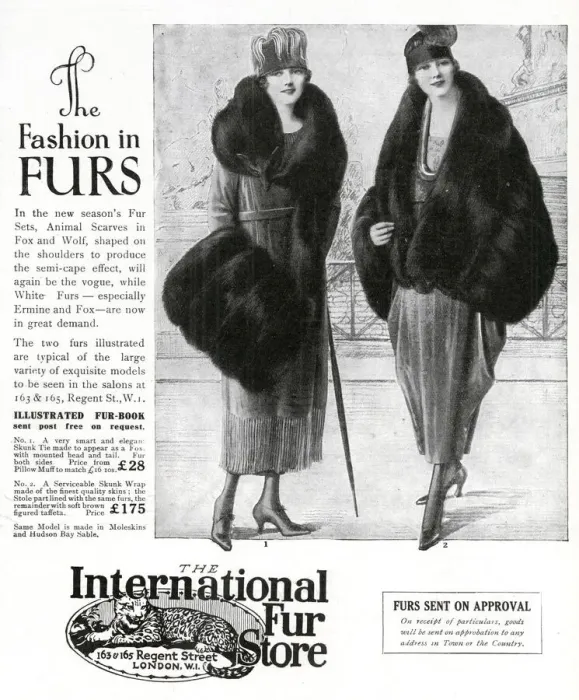 Framed Print : Advert for International Fur Store 1919 Framed Print : Advert for International Fur Store 1919