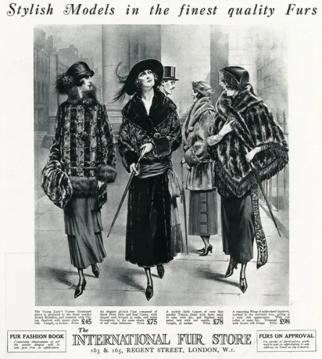 Framed Print : Advert for International Fur Store 1922 Framed Print : Advert for International Fur Store 1922