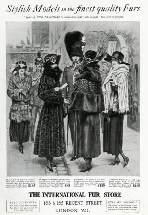 Framed Print : Advert for International Fur Store 1922 Framed Print : Advert for International Fur Store 1922
