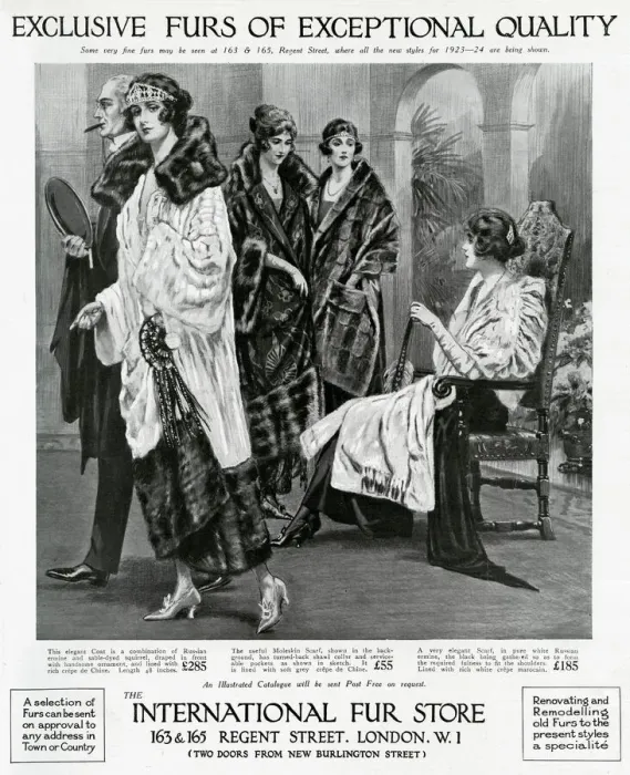 Framed Print : Advert for International Fur Store 1923 Framed Print : Advert for International Fur Store 1923