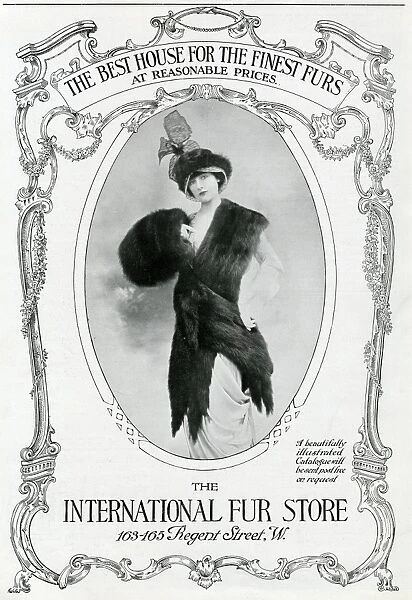 Advert for International Fur Store, stole & muff 1913